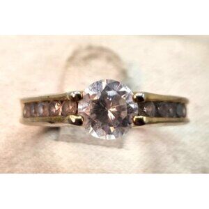 10K GF Gold Round Cut CZ Engagement Ring